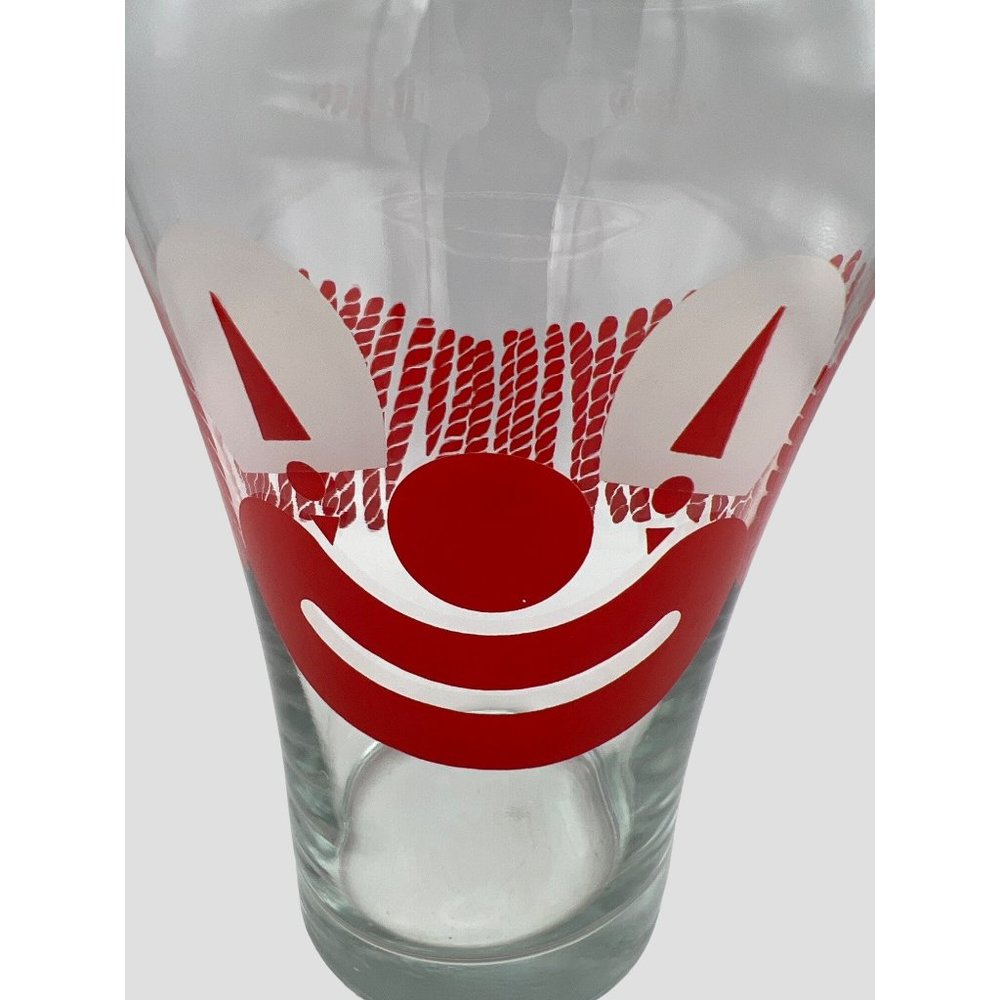 Vintage Clown Themed Large Glass Tumbler 32 Ounce 7" Tall Circus Collectible - Picture 3 of 5